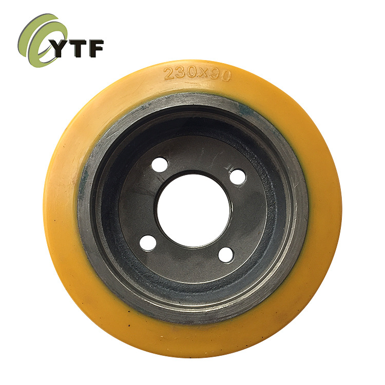 适用林德叉车驱动轮23090-4孔 电动叉车平衡轮搬运车聚氨酯辅助轮