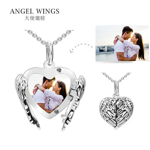 Angel Wings ��ʹ���S925���y�朵���������Ƭ���˹�����
