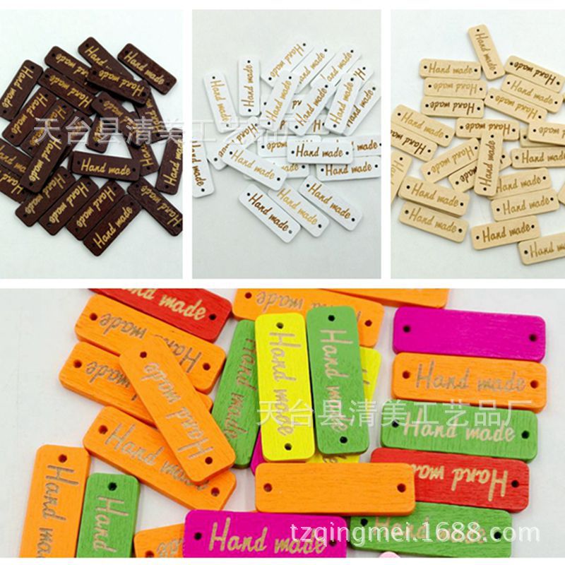 30mm color/Negro/beige/Blanco/marrón signo decorativo placa de madera botón placa de madera 50 unidades un paquete