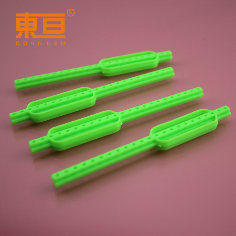 S77115绿 臂杆 十道杆 科技积木零件 玩具配件 2.2*37mm双长槽