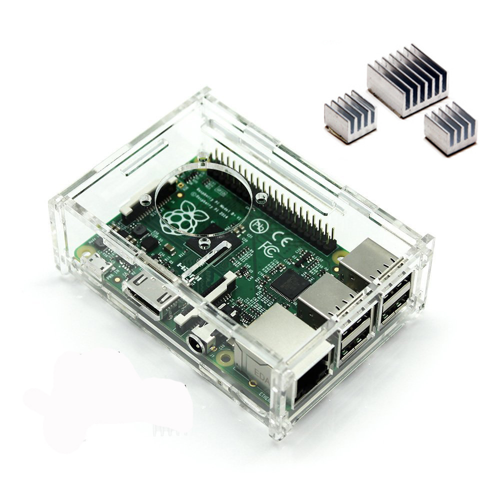 树莓派 3B 3B+ 型 1GB 亚克力透明外壳机箱带散热片