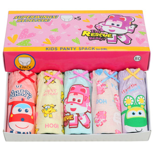 Korean Boxed Girls' Cotton Briefs Children's Underwear Underwear Children's Underwear Cartoon Medium Big Children's Cotton Underwear