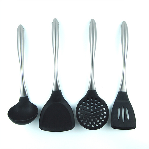 304 stainless steel non-stick spatula, fishing spoon, non-stick spatula, stainless steel silicone kitchen utensils