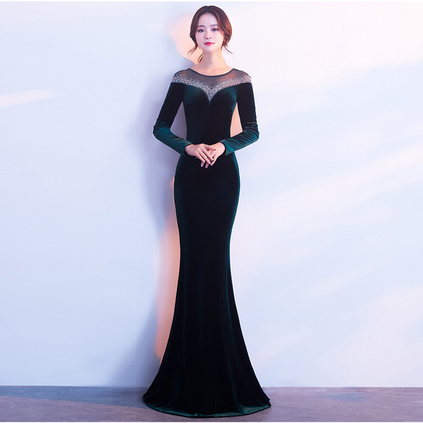 Fitted long sexy elegant evening dress