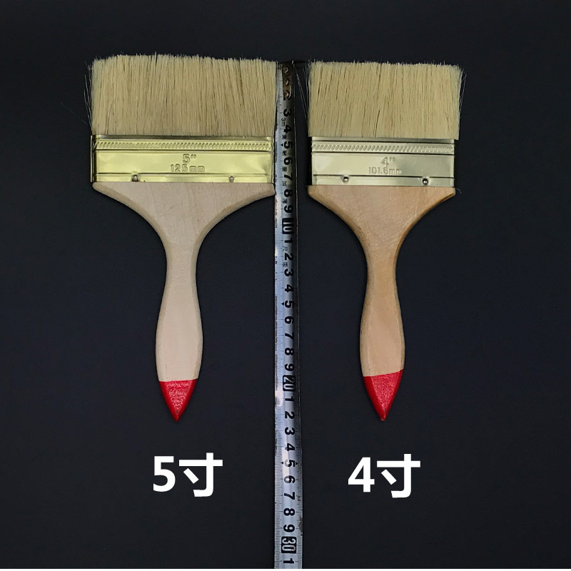Exportación Indonesia barniz rojo cola cepillo de cerdas personalizado/641 pintura cepillo barbacoa cepillo fabricante