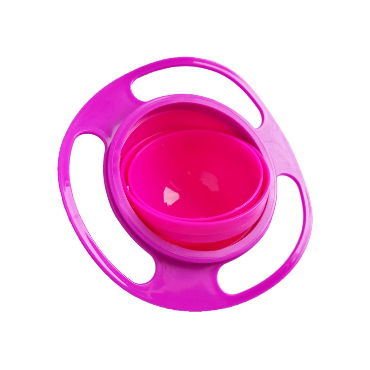 NAHE Flying Saucer Balance Bowl - 360° Gyro No-Spill Baby Bowl for Kids, Anti-Sprinkle, Red/Blue
