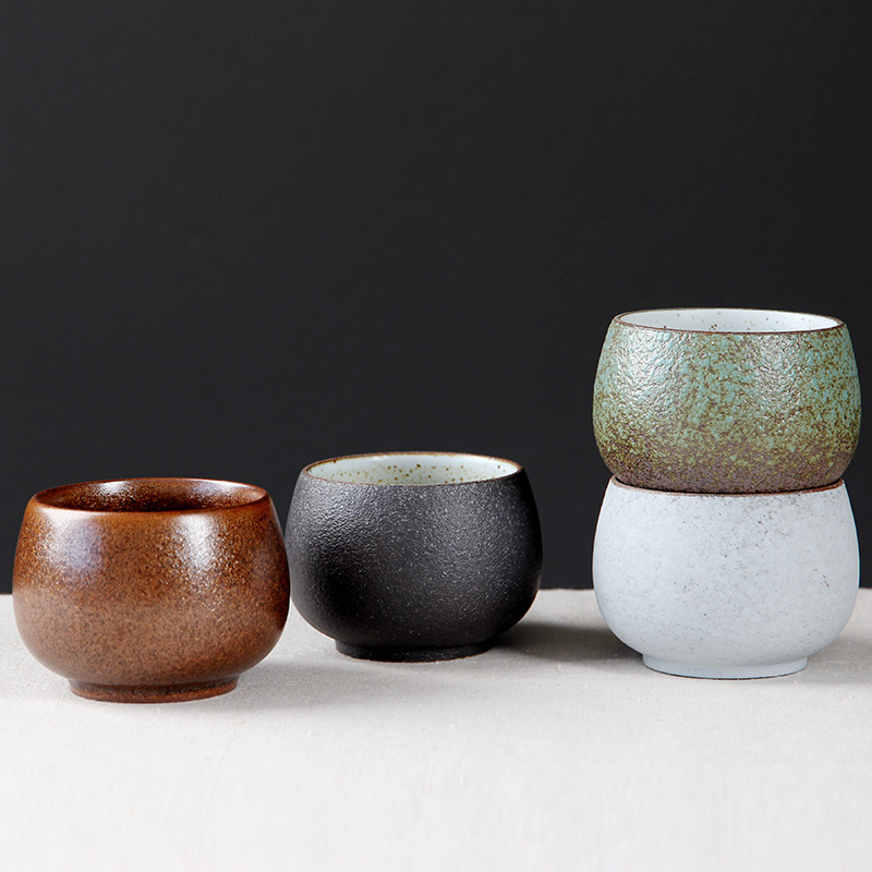 Stoneware tea cup large tea cup Zen style simple pottery cup kung fu tea set single pot single Cup yunrui single Cup