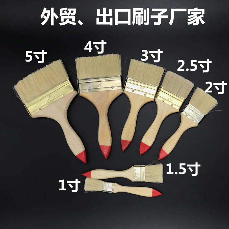 Exportación Indonesia barniz rojo cola cepillo de cerdas personalizado/641 pintura cepillo barbacoa cepillo fabricante