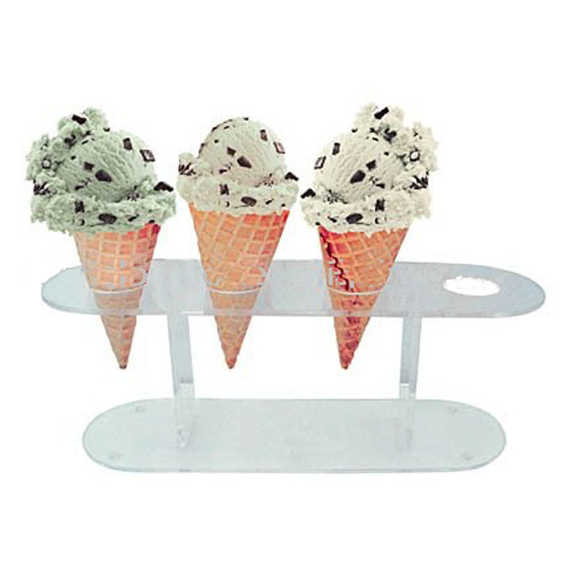 甜筒展示架 有机玻璃冰激凌陈列架 白色磨砂亚克力点心架