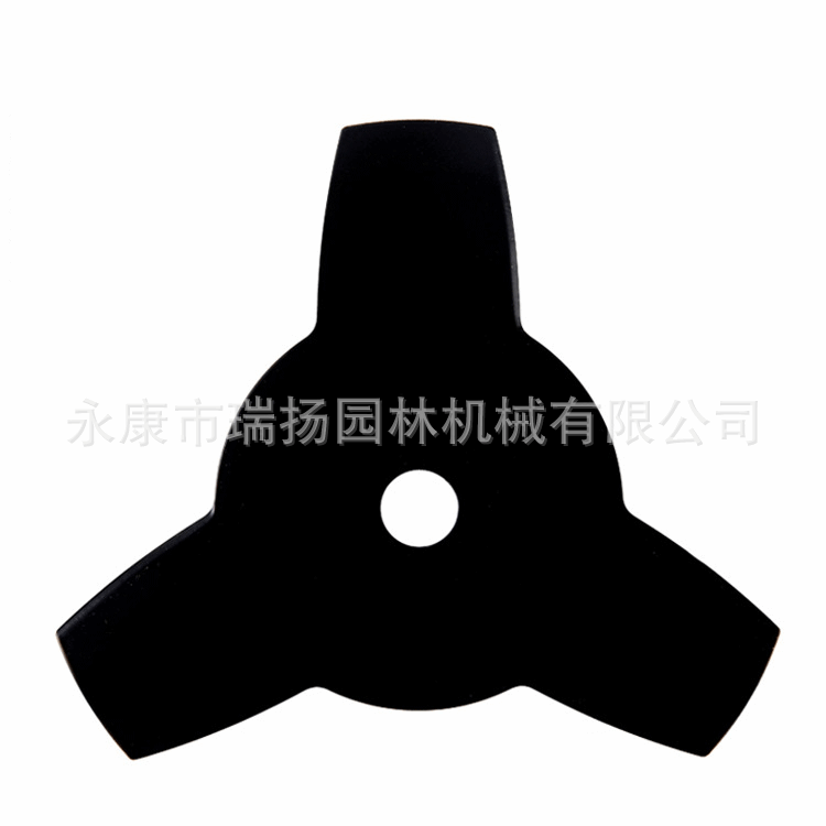 供应割草机3T刀片猛钢三齿刀片打草机锯片割灌机刀片黑色加厚刀片