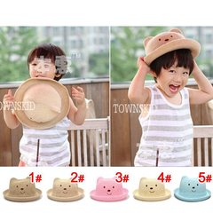 兒童帽子 草帽小熊造型兒童盆帽(5色)_MZ0805