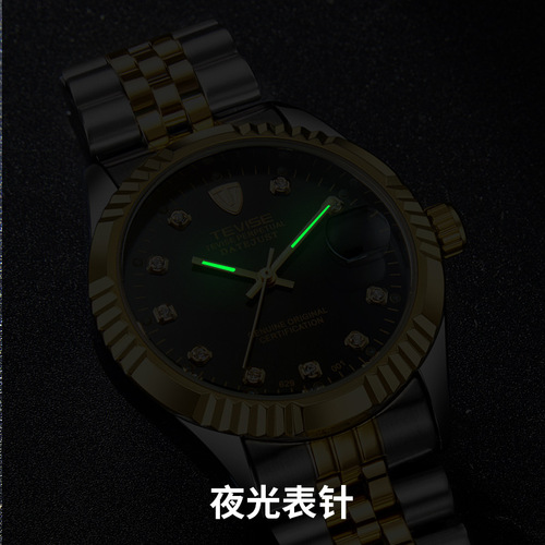 Swiss watch TEVISE TWISE waterproof high-end watch luminous men's watch all mechanical men's watch mechanical watch 
