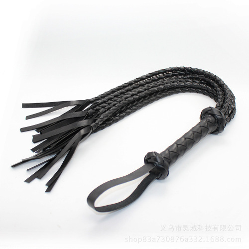 Factory direct supply of sexy leather whip, snake whip, horse whip, 8-strand braided cowhide loose whip, alternative SM adult toy horse whip