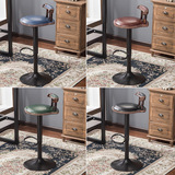 Американский бар ретро вращающийся сплошной деревянный стул Высокий стул -стул передний стул с твердым деревянным столом железное кресло с железным креслом