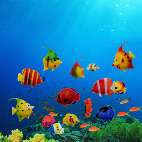 Small fish that can float and swim, fish tank, aquarium decoration, small plastic fish, tropical fish, fake fish, simulated fish