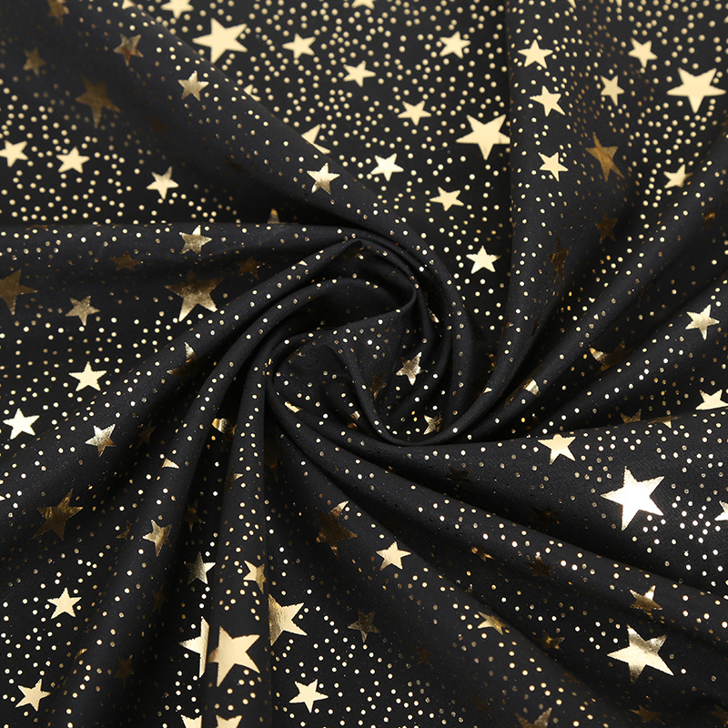 平纹染色烫金春亚纺面料 休闲羽绒服棉服夹克风衣烫金春亚纺面料