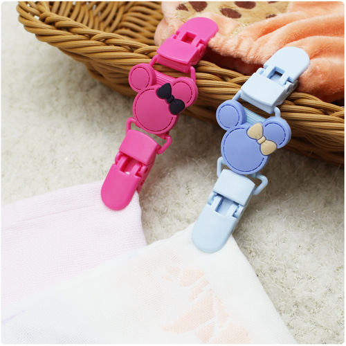 Baby cartoon pacifier chain handkerchief clip baby comfort toy towel clip silicone double-headed cartoon bib clip
