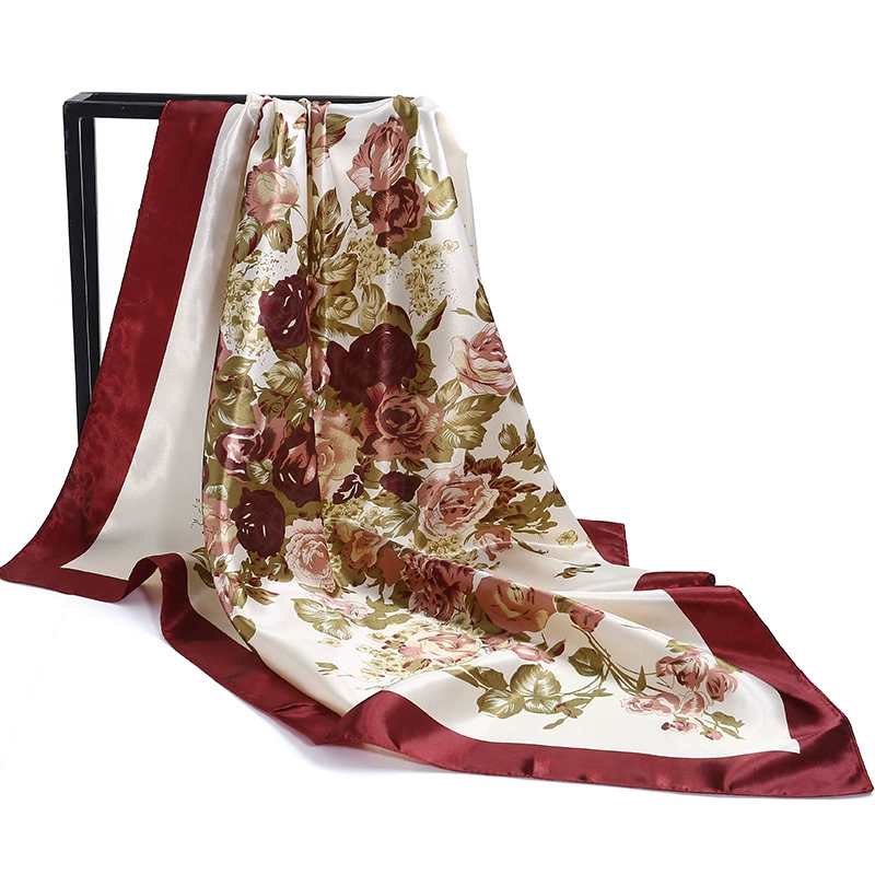 Иностранная торговля Alibaba cross-border Color Seal Silk Scarf Similled Sittette Satis Skin Skin Scarf Hijab