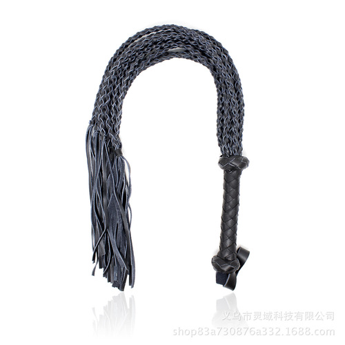 Factory direct supply of sexy leather whip, snake whip, horse whip, 8-strand braided cowhide loose whip, alternative SM adult toy horse whip