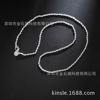 Fashionable trend silver jewelry, necklace, Korean style, 2mm, wholesale