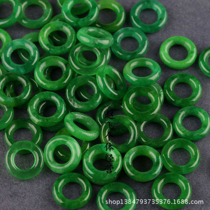 12*3mm翡翠铁龙生干青圆环小圈 小环diy饰品配件散珠配珠