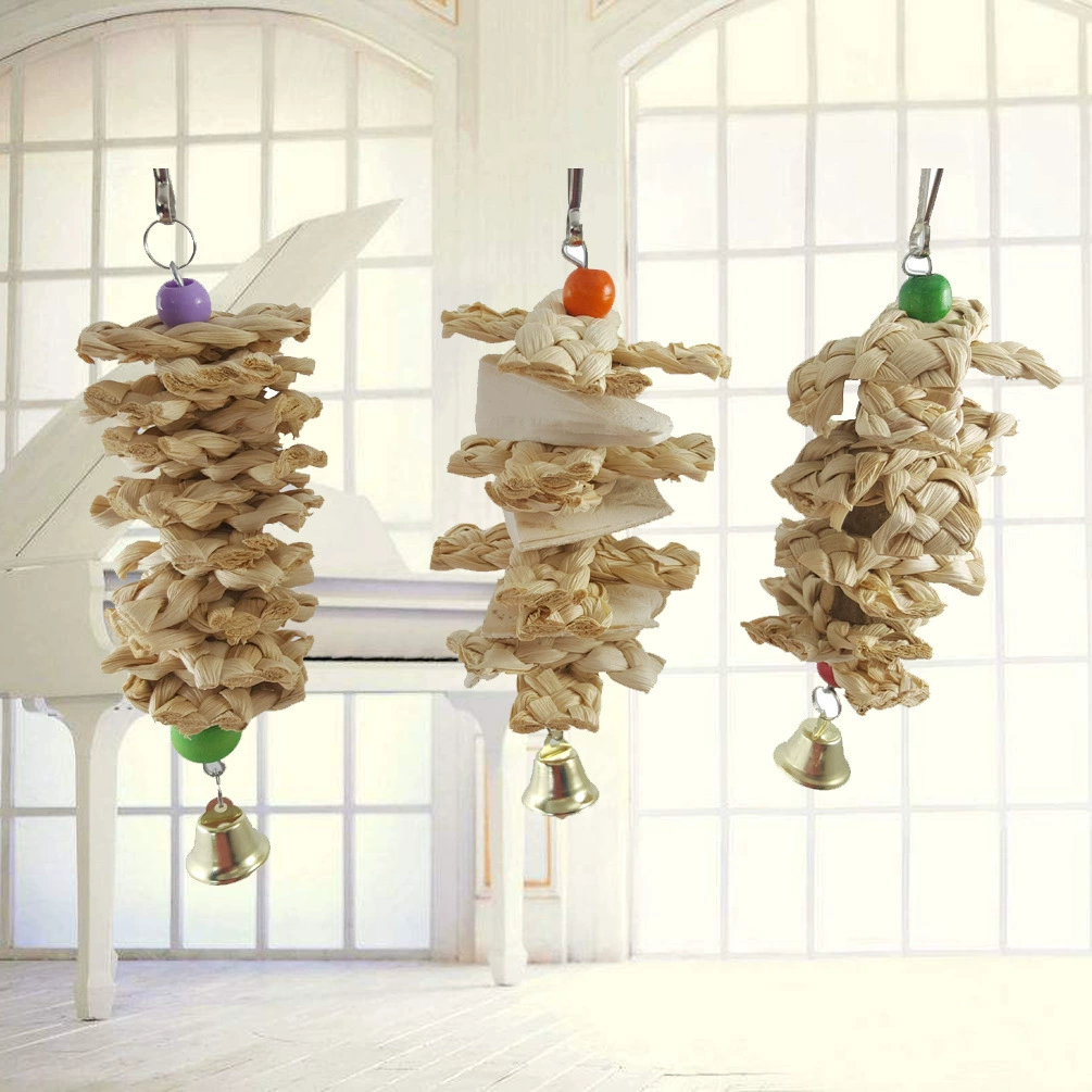 Принадлежности для попугаев Игрушка для птиц Кость каракатицы Дополнение кальция Строка Солома Игрушка для укуса Деревянная нить для укуса