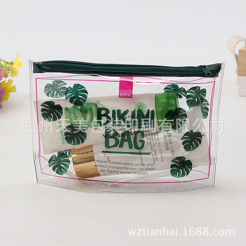 厂家批发pvc拉链袋透明环保收纳袋便携化妆包立体文具塑料包装袋