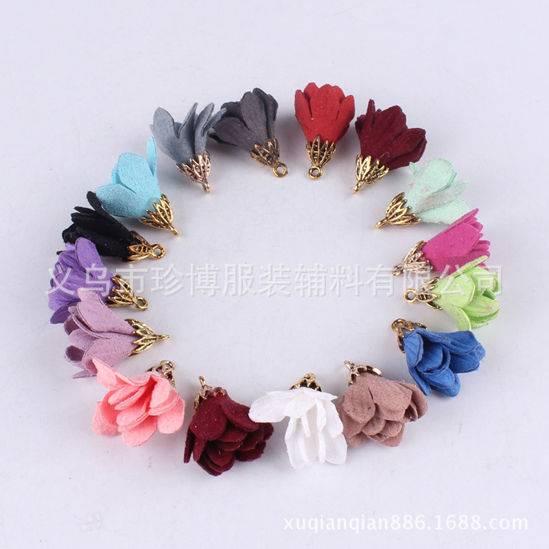 2018新款韩国绒流苏青古铜吊头流穗吊坠 涤纶材质彩色手工装饰花