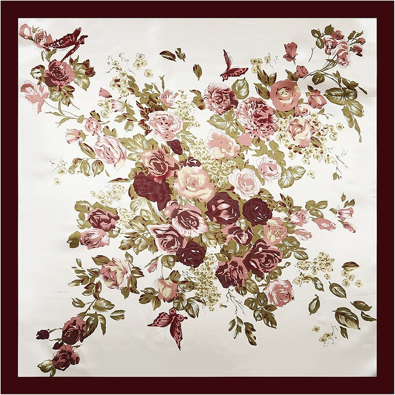 Иностранная торговля Alibaba cross-border Color Seal Silk Scarf Similled Sittette Satis Skin Skin Scarf Hijab