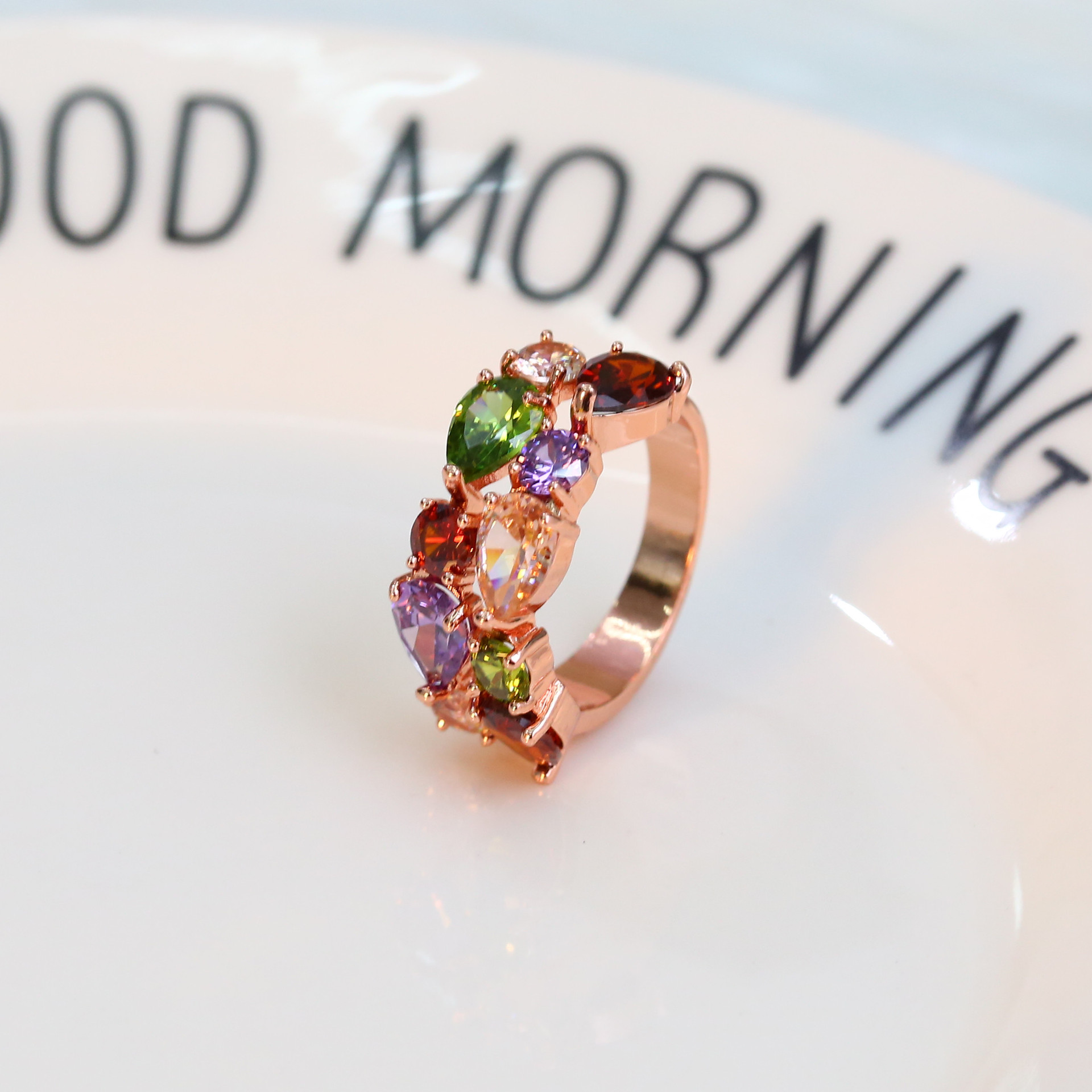 Traje europeo y americano joyería color circón collar pendientes traje Mona Lisa traje boda joyería conjunto de tres piezas