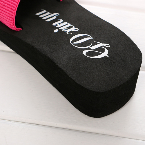 One-strap slippers fashion solid color platform sandals beach shoes home thick-soled slippers 