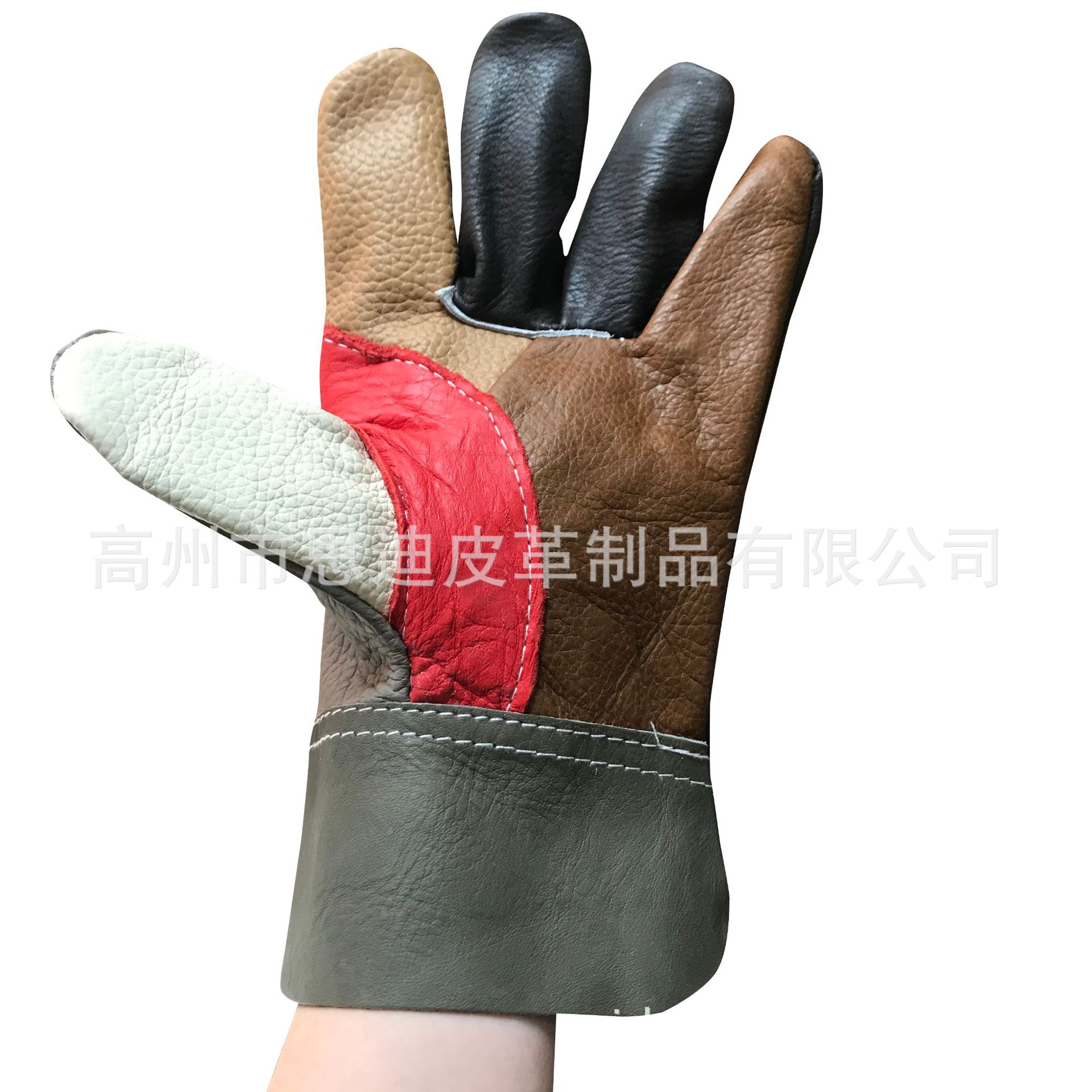 花皮焊工手套头层牛皮杂色钣金机械防油皮面家私皮短款短皮电焊