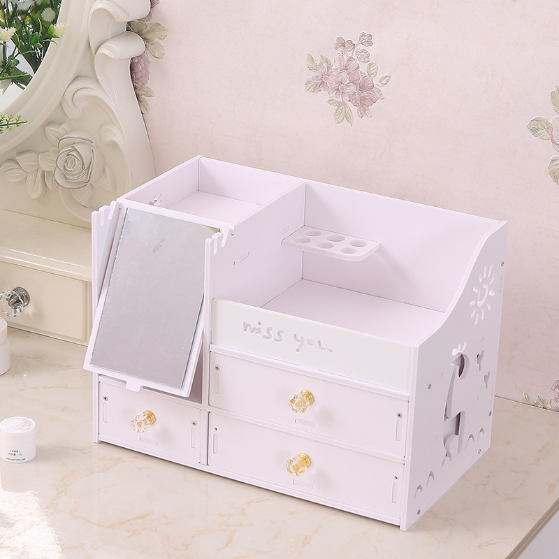 Cajón caja de almacenamiento de cosméticos dormitorio acabado cuidado de la piel escritorio tocador máscara facial lápiz labial almacenamiento rack caja de plástico