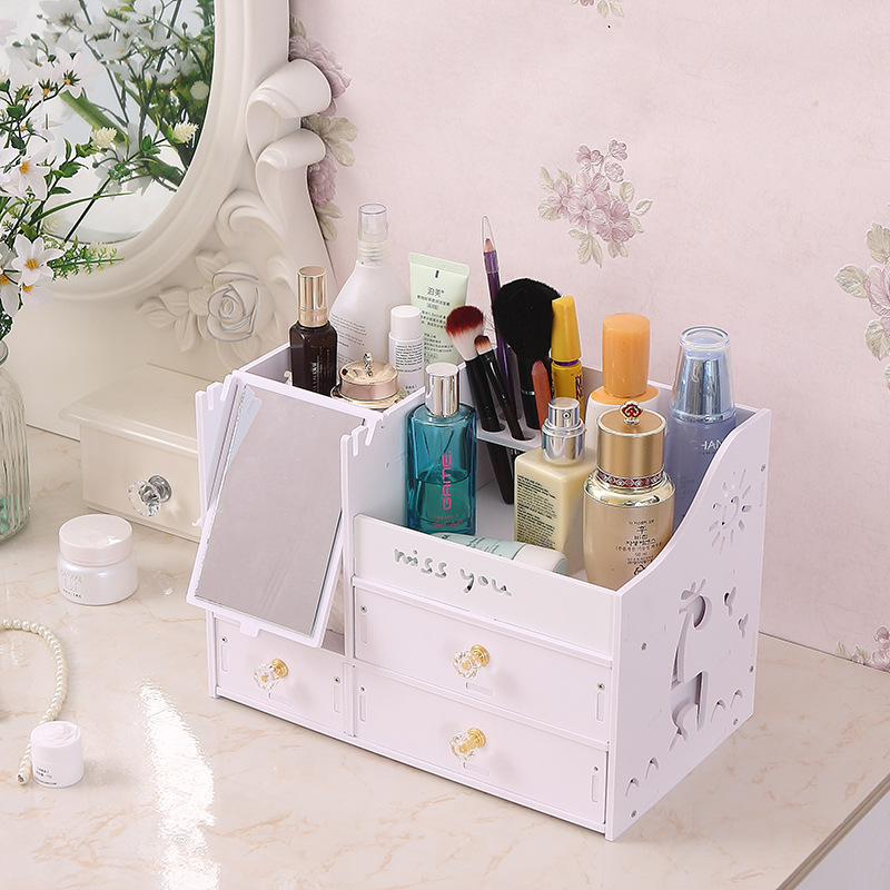 Cajón caja de almacenamiento de cosméticos dormitorio acabado cuidado de la piel escritorio tocador máscara facial lápiz labial almacenamiento rack caja de plástico