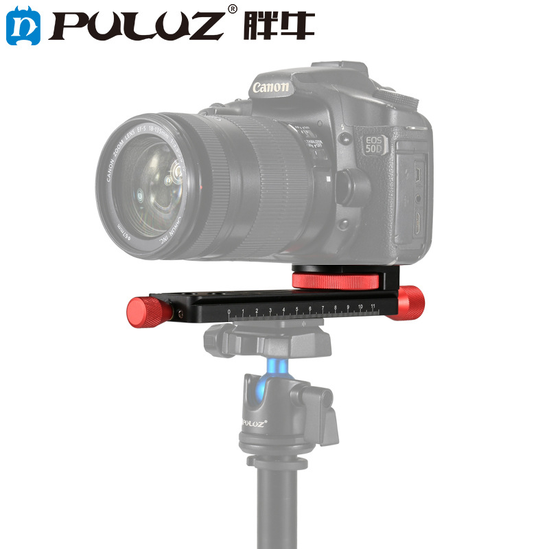 PULUZ胖牛 单反相机摄影快装板 齿轮滑轨 相机稳定支架