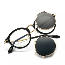 恒鑫2024新款朋克太阳眼镜女复古两用套镜平光镜墨镜男式太阳镜潮