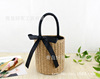 Straw handheld purse, bucket, hair band for leisure, beach shoulder bag