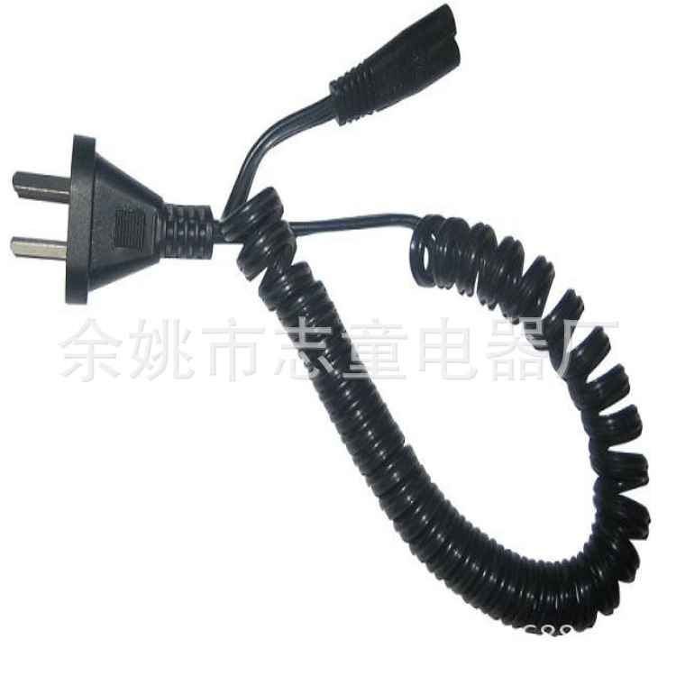 厂家供应剃须刀八字尾插螺旋线 各种全自动剃须刀八字尾插螺旋线