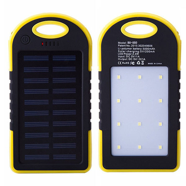 Ultra thin handheld travel power supply solar-powered for camping