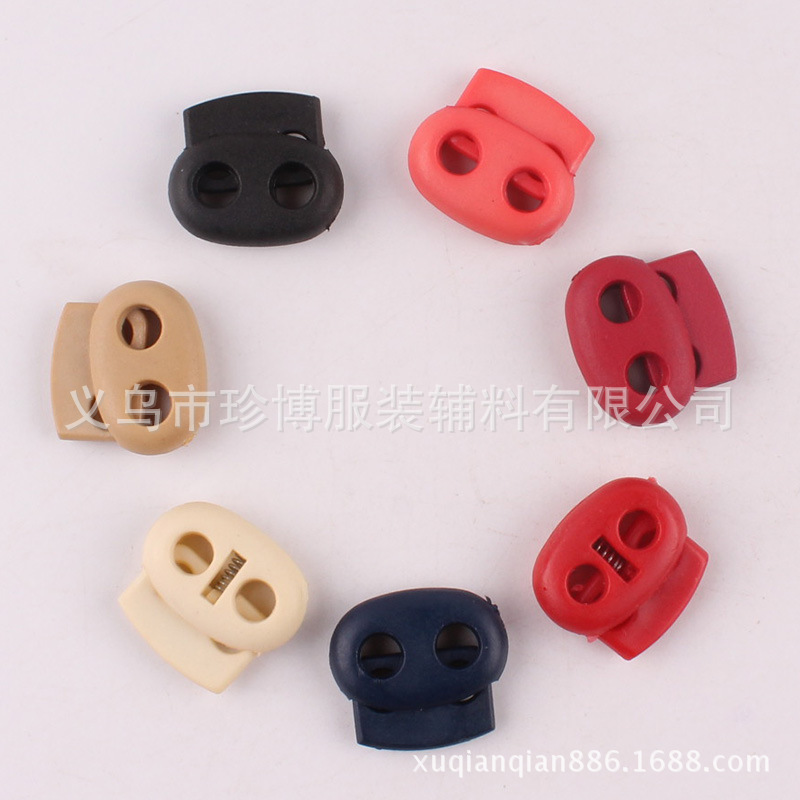 2孔猪鼻子透明弹簧扣 供应箱包配件两眼 厂家直销橘色弹簧扣辅料