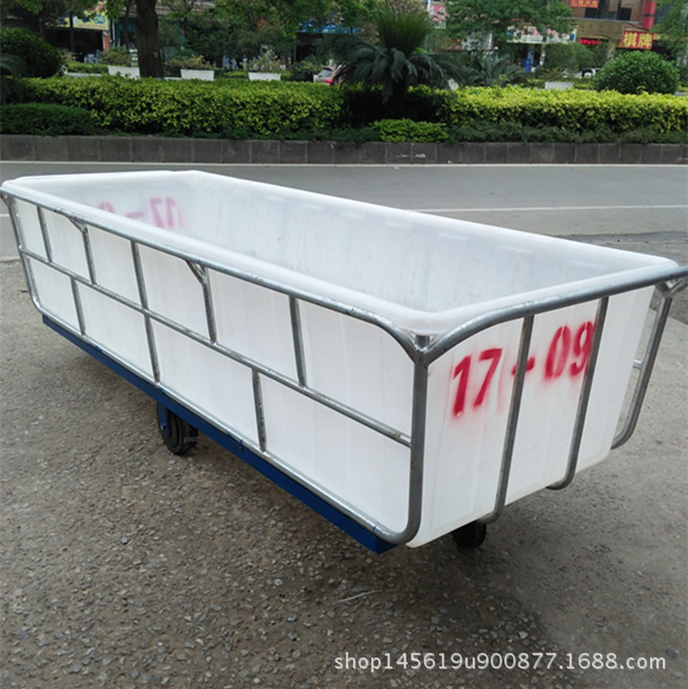 配车轮易周转牛津印染桶手推车 /江苏地区地区用加长塑料桶推布车