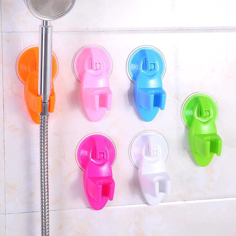 Soporte para cabezal de ducha con ventosa sin taladro para el hogar, colgador de plástico para cabezal de ducha de baño, soporte ajustable para base de ducha. image 5