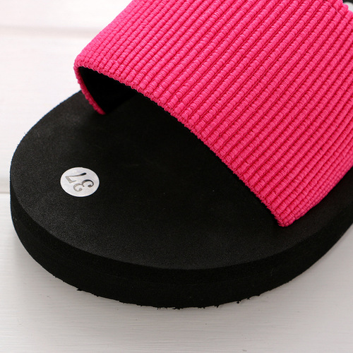 One-strap slippers fashion solid color platform sandals beach shoes home thick-soled slippers 