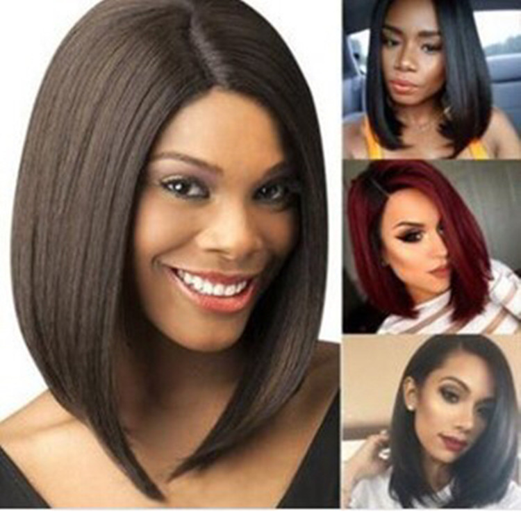 Peluca Dinghao fábrica europea y americana de longitud media peluca artificial de alta temperatura de seda de longitud media pelo de pera pelo largo y rizado pelo corto