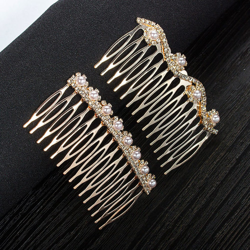 New Korean electroplated diamond-filled simple comb, foreign trade hair comb, Korean style bangs comb hair accessories, manufacturer wholesale