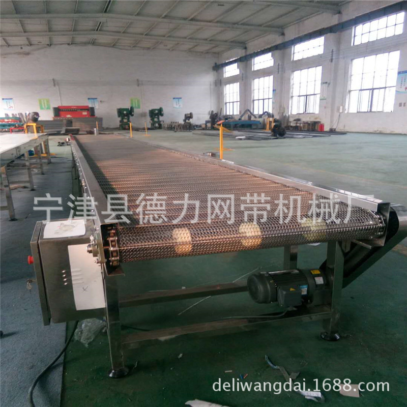 蔬菜水果清洗不锈钢网链输送机清洗网带输送机网带烘干机