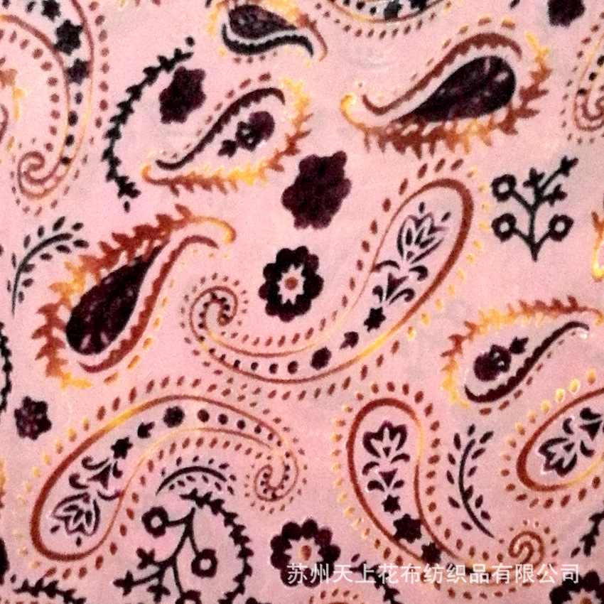 长期供应家居软装舞台服装女装连衣裙布料锦绒烂花印花乔其绒丝绸