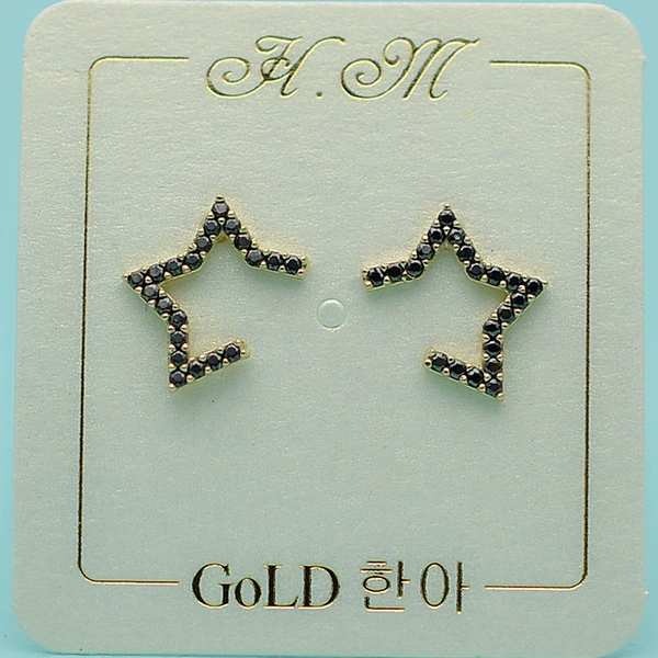 Black diamond irregular five-pointed stars (price for one pair)