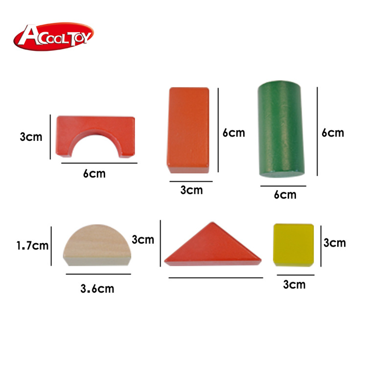 Juguetes de madera creativos infantiles bloques de construcción de color de hierba que ensamblan 80 bloques de construcción de madera de colores juguetes al por mayor