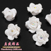 White ceramics handmade, hairgrip for bride, 20mm, flowered